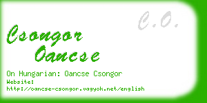 csongor oancse business card